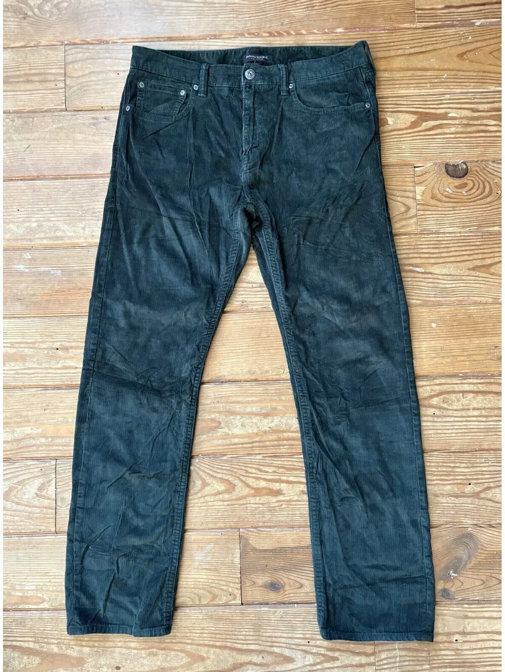 Banana Republic Pima Cotton Corduroy Pants Men's 34x32 Dark Green Straight